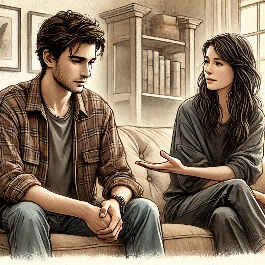 Psychanalyste qui discute avec un homme pendant une consultation.